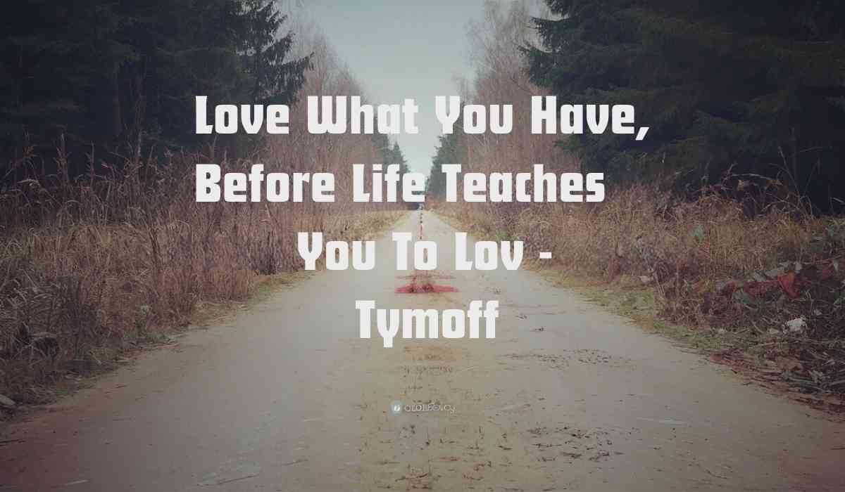 Love What You Have, Before Life Teaches You To Lov - Tymoff