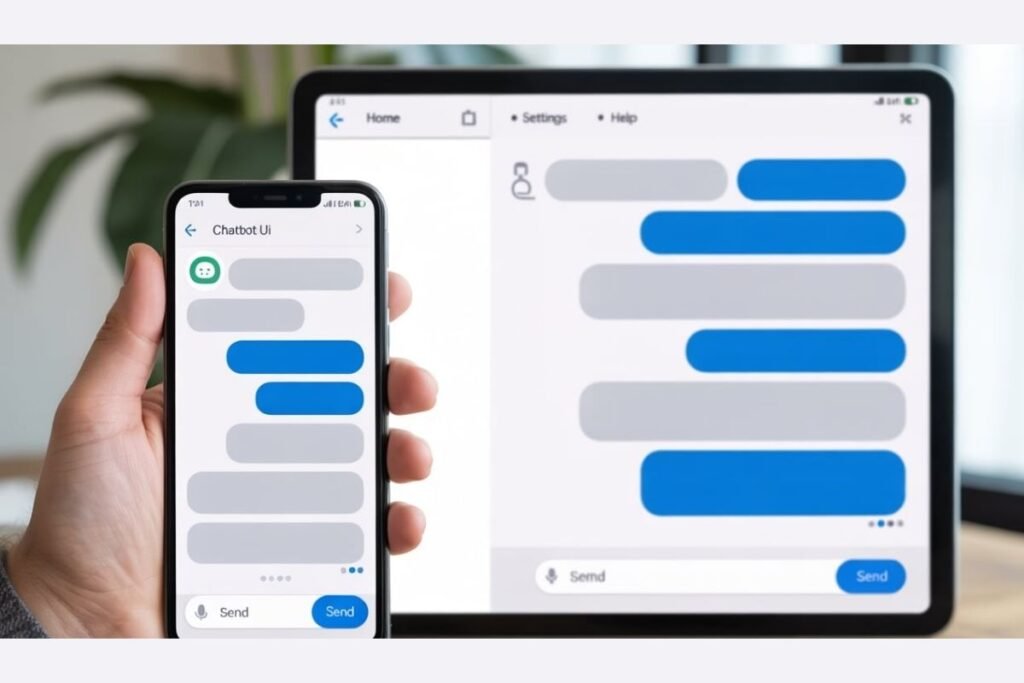 Mobile and tablet view of Chattts-UI-0.84 showing responsive design.