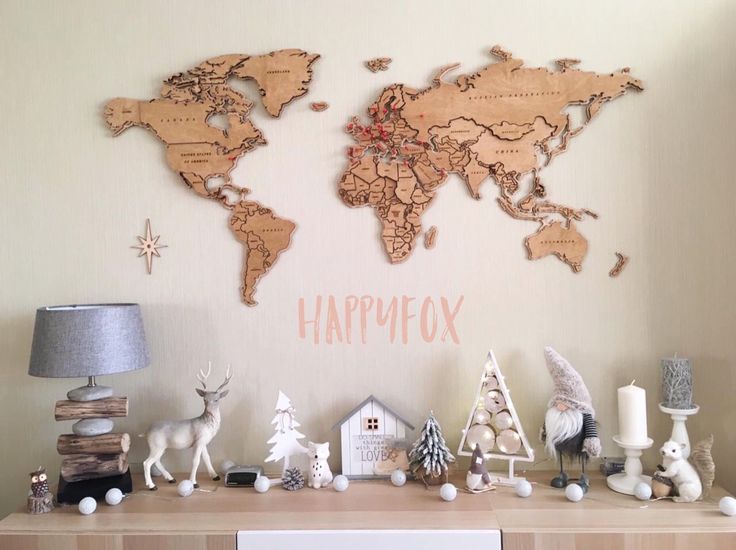 Wooden Map Before Christmas