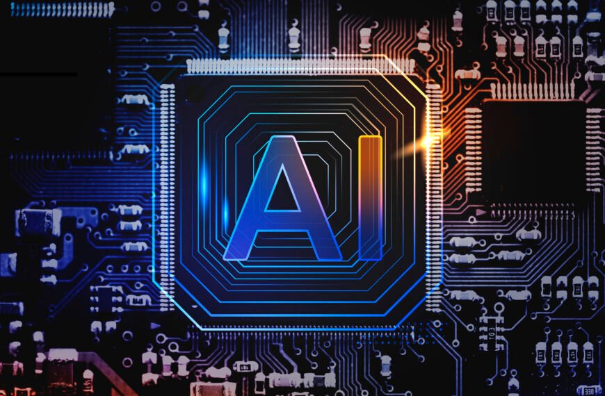 AI technology microchip background futuristic innovation technol