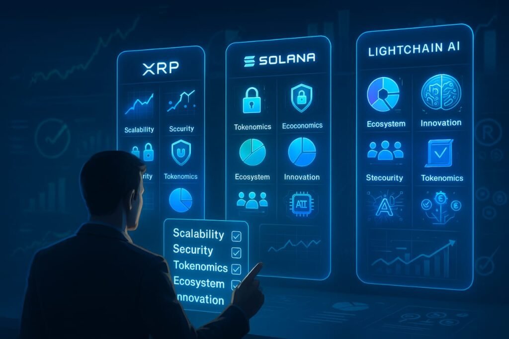 XRP Solana Lightchain AI Cryptocurrency Comparison