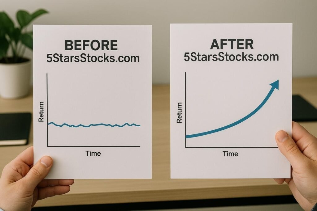 Comparing stock performance with and without 5StarsStocks.com materials