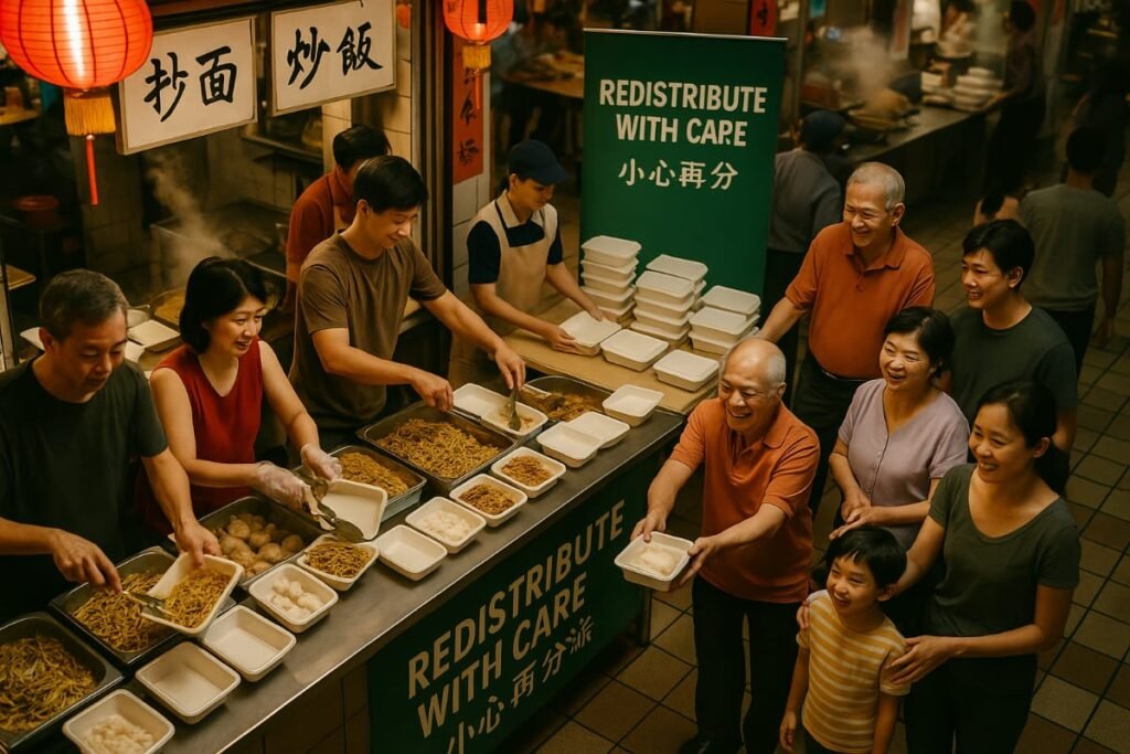 Chinatown hawker leftovers consumption