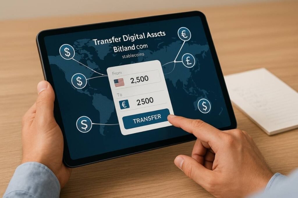 Cross-border crypto payment using Biitland.com stablecoins