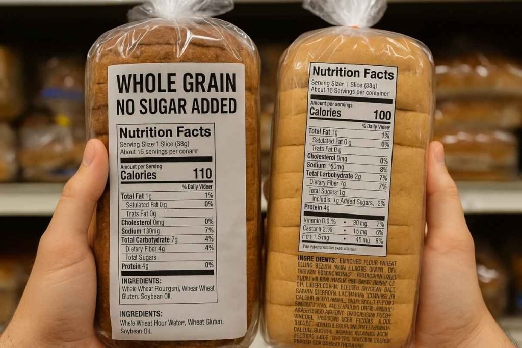 Comparing ingredient lists to choose the healthiest bread