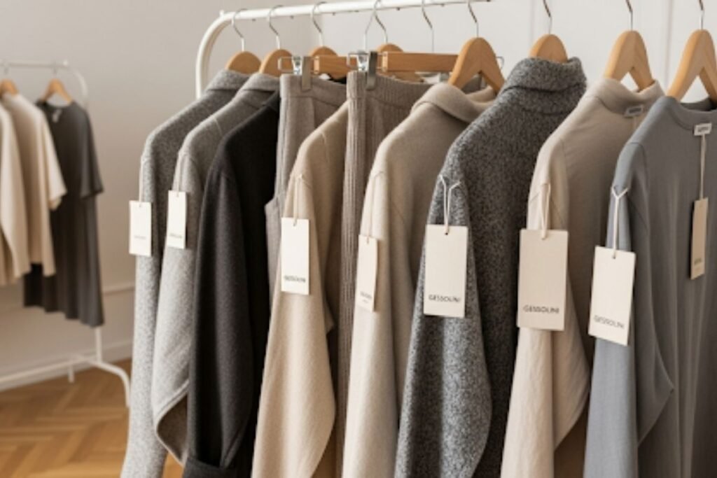 Gessolini sustainable clothing rack with organic materials