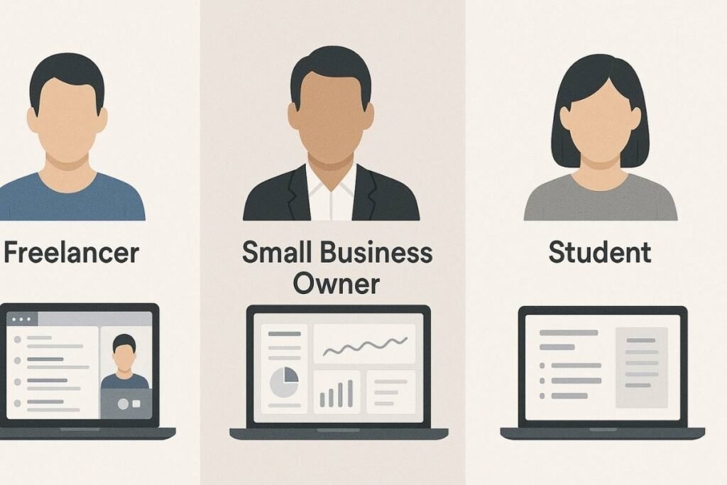 Gobluecc use cases for freelancers, business owners, and students