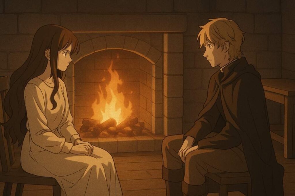 Quiet moment by fireplace showing emotional growth in How to Get My Husband on My Side