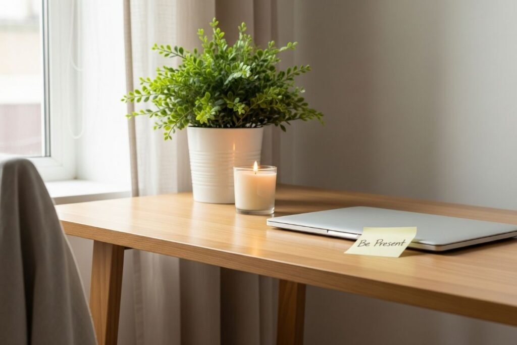  Simple home workspace supporting Iganiny-inspired daily mindfulness