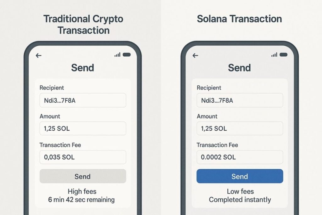 N2 Solana vs traditional crypto transaction speed and fees comparison