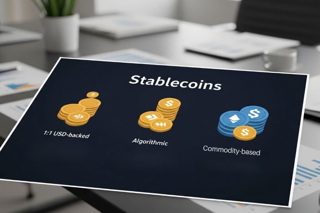Stablecoin news visualized with a chart of different stablecoin types