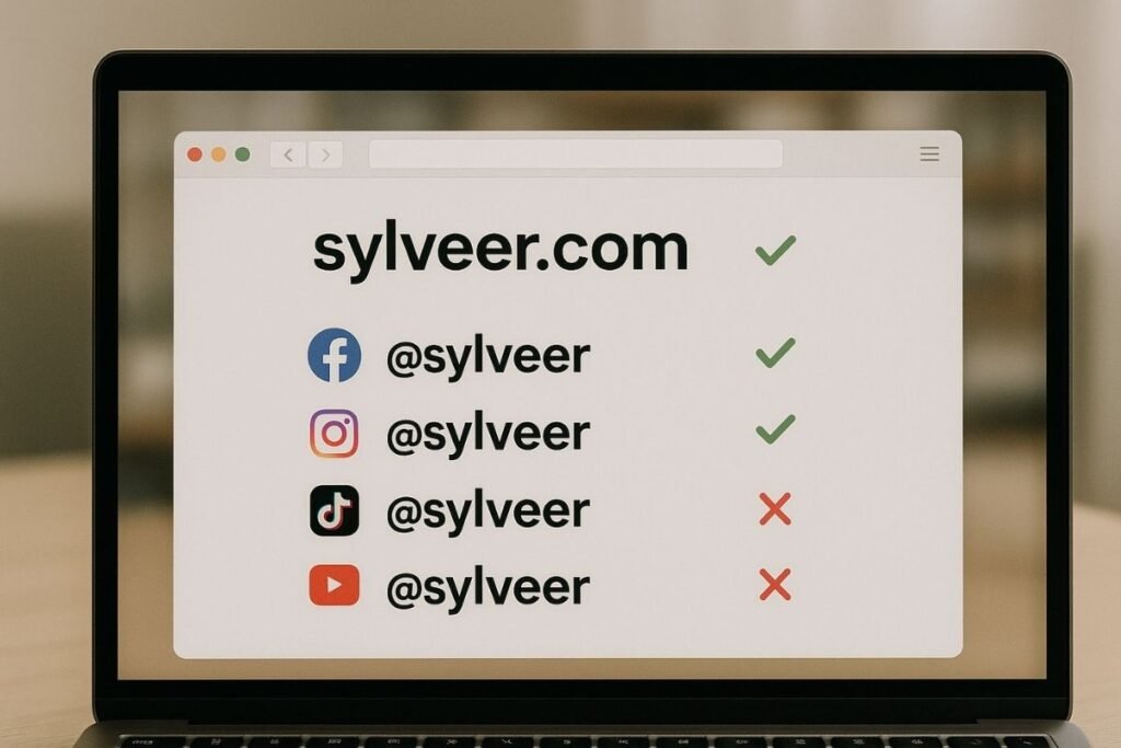 Checking Sylveer domain and social media availability