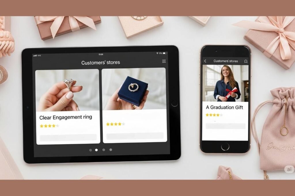 Comparing two customer stories on mobile and tablet.
