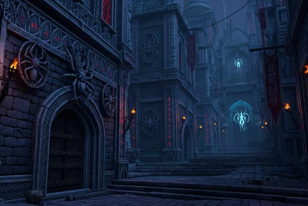 Vault of the Drow street view of dark elven city