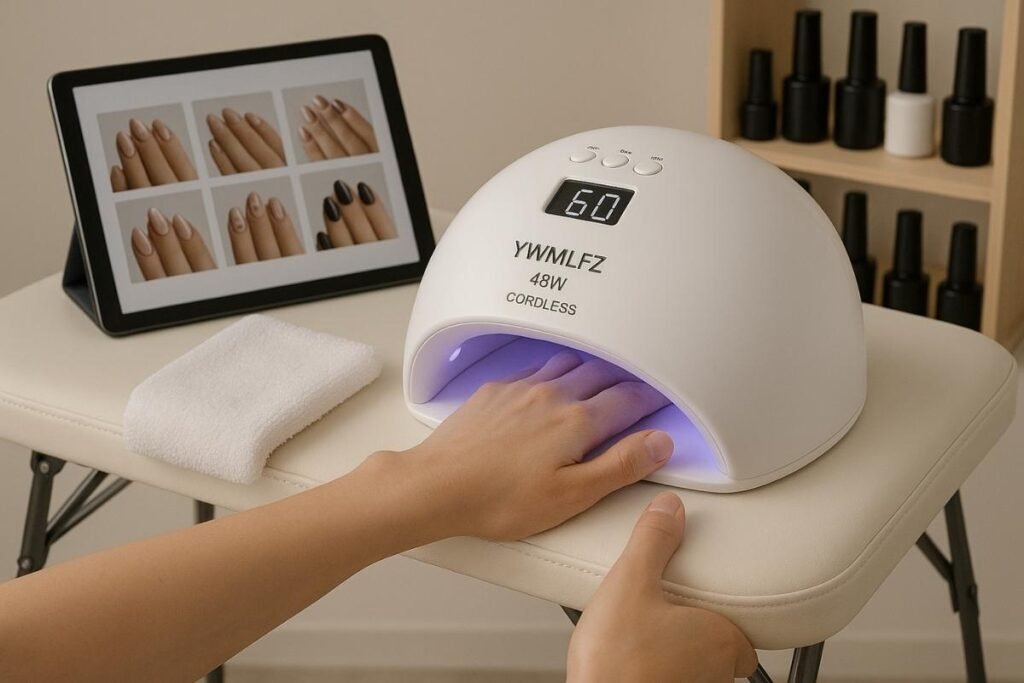 Home nail station using Ywmlfz 48w cordless lamp without cables