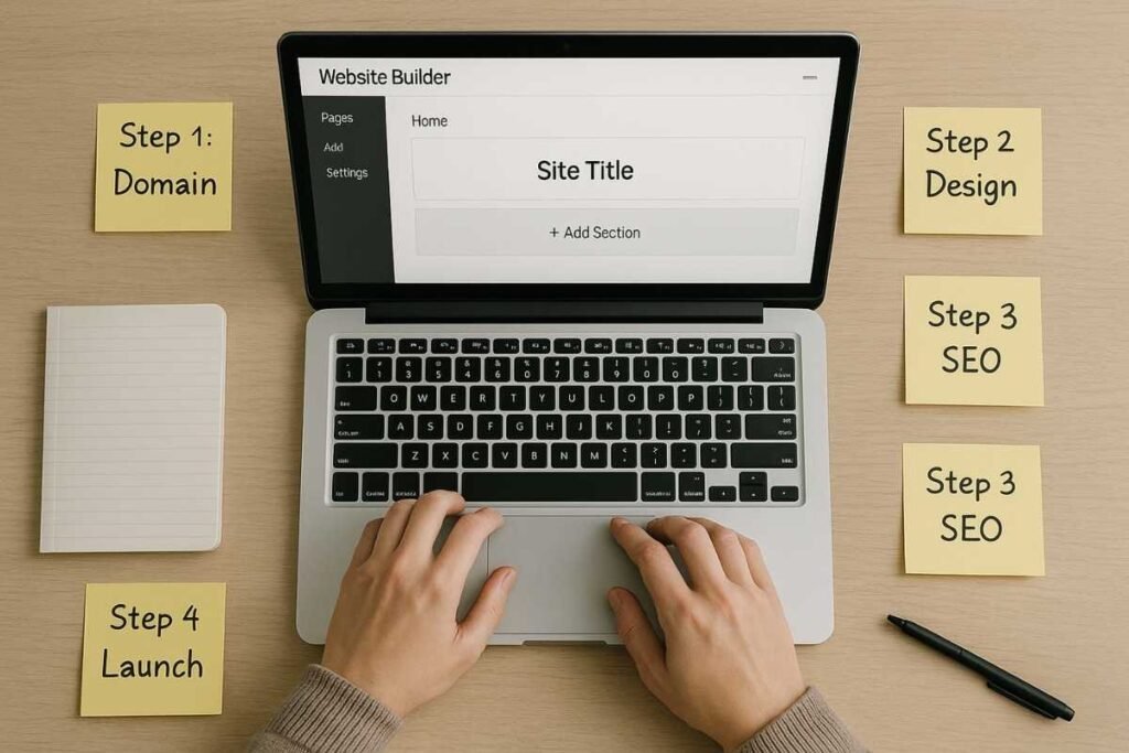 Step-by-step Ztoog.com setup process with domain, design, SEO, and launch