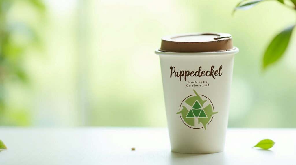 A Pappedeckel is a practical and eco-friendly lid made from sturdy cardboard or paperboard, commonly used to cover cups, bowls, or food containers.