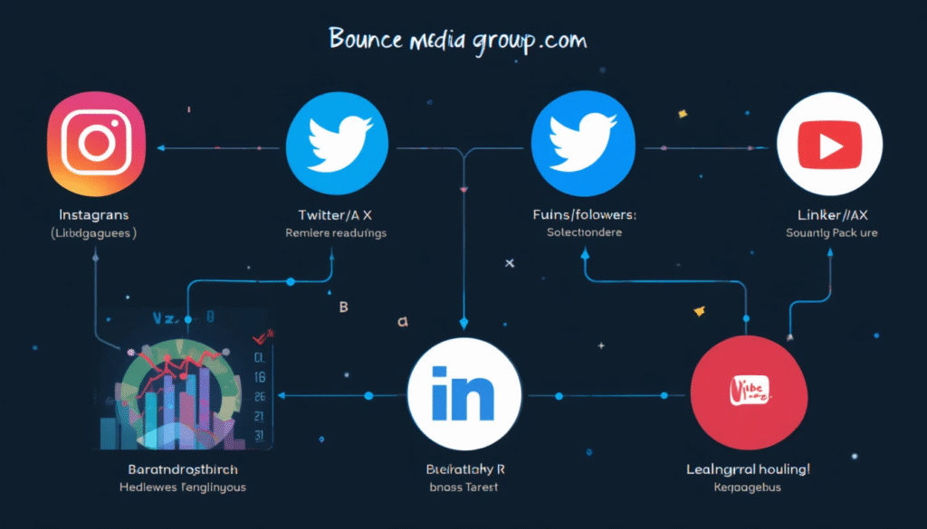 Bouncemediagroup.com social stat makes it easy to see how the brand is performing across all major social media platforms giving a clear picture of reach and engagement.