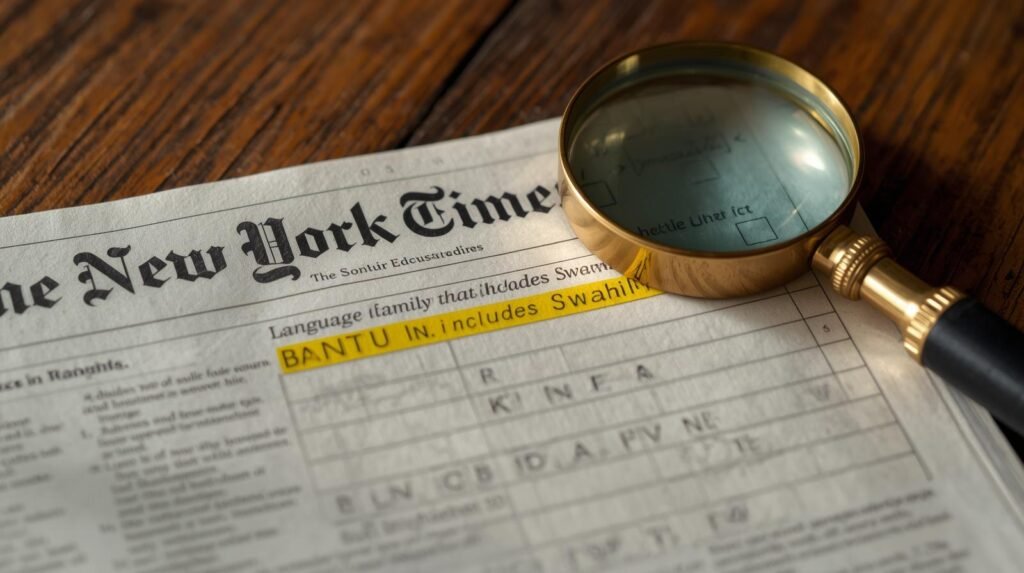 language family that includes Swahili nyt