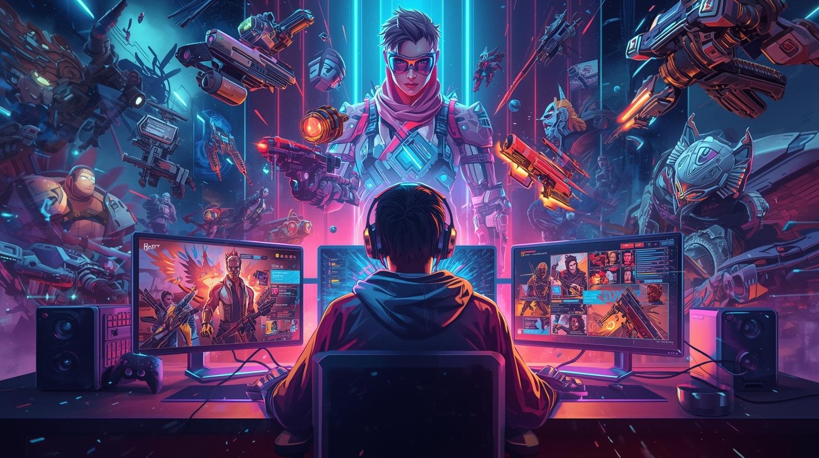 Trucofax introduction showing gamers customizing avatars and in-game identity across multiple platforms.