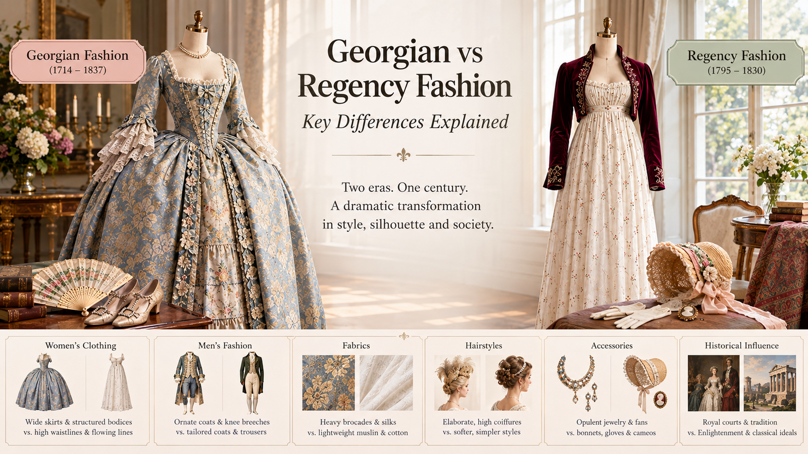 Georgian vs Regency Fashion: